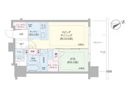 グランドシティタワー池袋(1LDK/11階)の間取り写真
