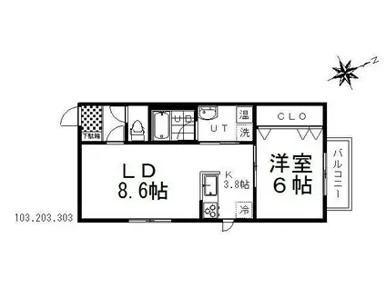 ORANGE´-A(1LDK/2階)の間取り写真