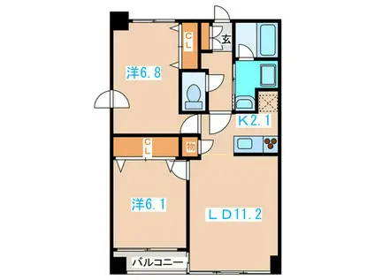 NOVA南円山(2LDK/3階)の間取り写真
