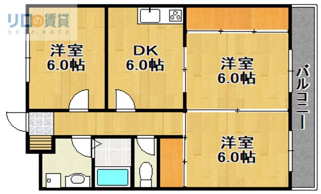 アーバンステージ(3DK/2階)の間取り写真
