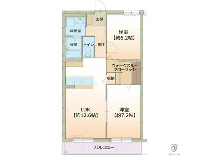 FRAGRANZA(2LDK/1階)の間取り写真