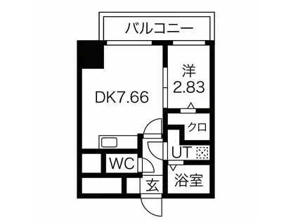 FREEDOM RESIDENCE 松原上田II(1DK/4階)の間取り写真