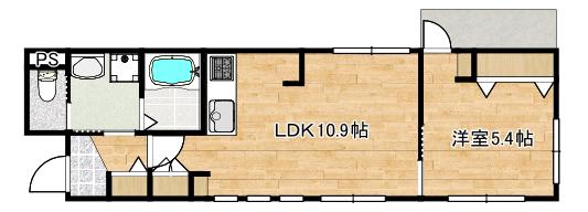 SOMMETソメ(1LDK/1階)の間取り写真