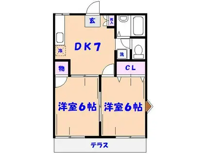 ヤーマ・レジデンス宮久保(2DK/1階)の間取り写真