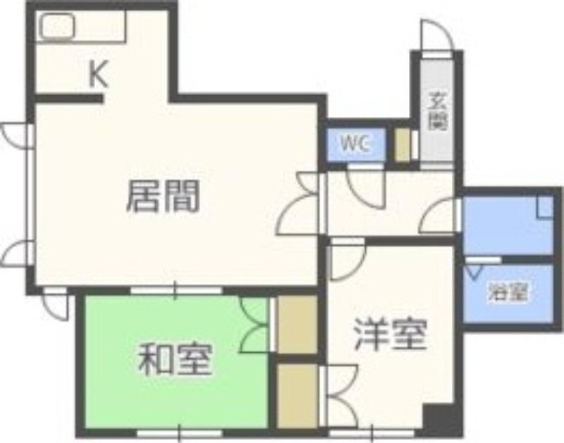 プライムハウス美園A/B(2LDK/2階)の間取り写真