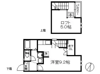 POLARIS CITY九研II 364(ワンルーム/1階)の間取り写真