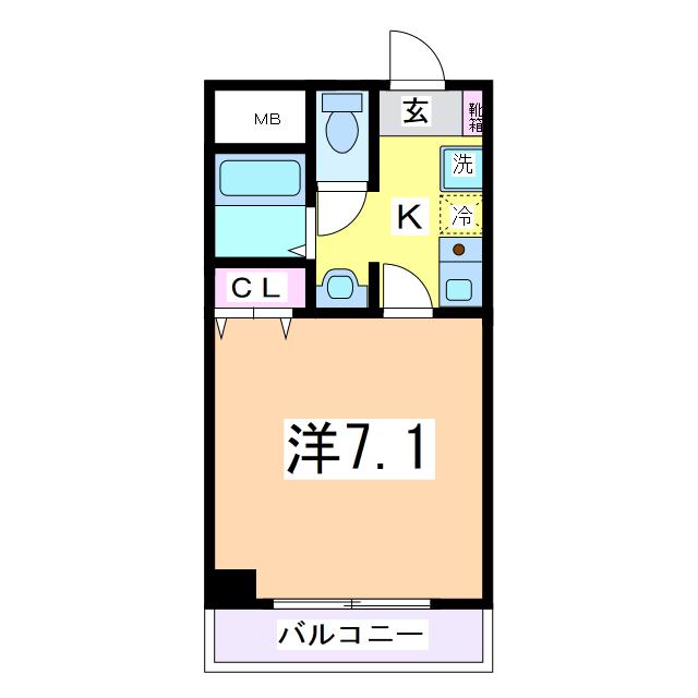 グランディール壱番館(1K/5階)の間取り写真