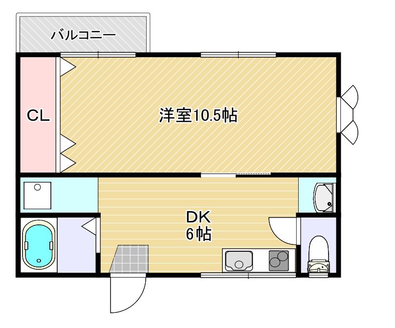 セイコーハイツ(1DK/2階)の間取り写真