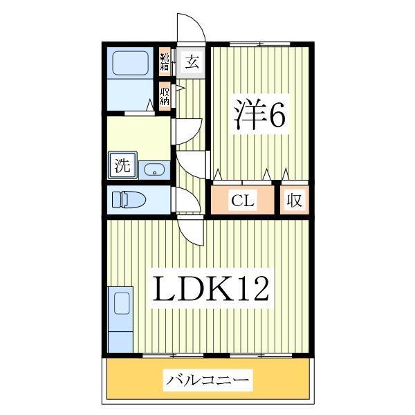 エイムコーポ(1LDK/2階)の間取り写真