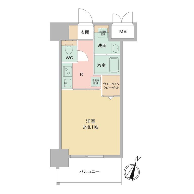 LOUIS RESIDENCE弁天町(1K/3階)の間取り写真