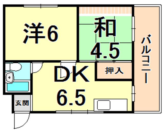 グローリーM(2DK/3階)の間取り写真