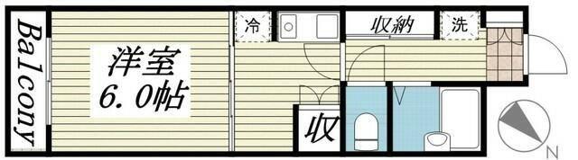 ロイヤルクレセント(1K/4階)の間取り写真