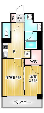 S-RESIDENCE烏森AUREATE(2K/7階)の間取り写真