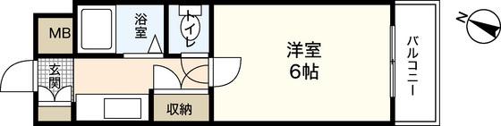ALSOLE相田(1K/2階)の間取り写真