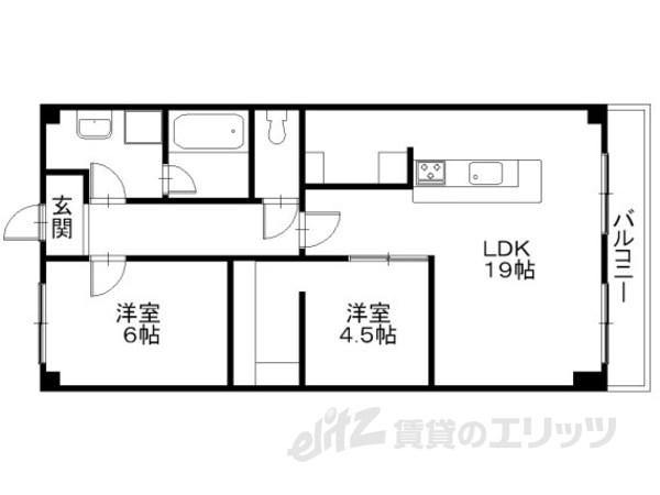 サンマリン日辨(2LDK/5階)の間取り写真