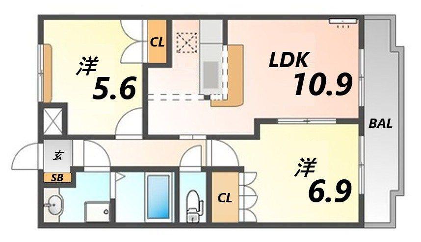 プレアデスエデン(2LDK/1階)の間取り写真