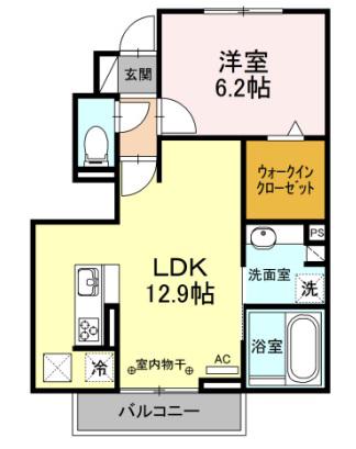 カーサ・カミリアII(1LDK/1階)の間取り写真