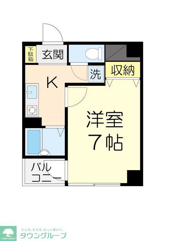 グリーンハイツ大沢(1K/2階)の間取り写真