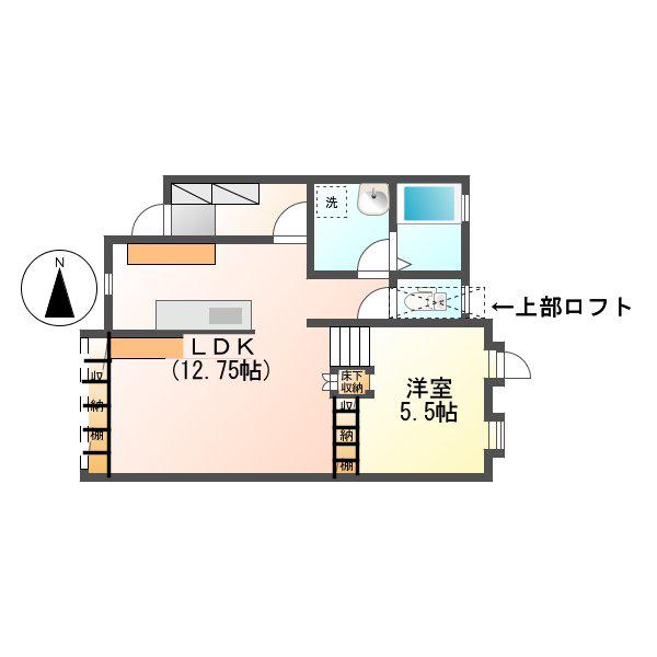 アトランティス(1LDK/2階)の間取り写真