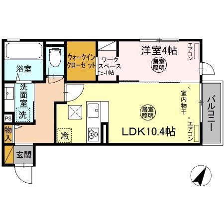 アヴァンス東台 A(1LDK/1階)の間取り写真