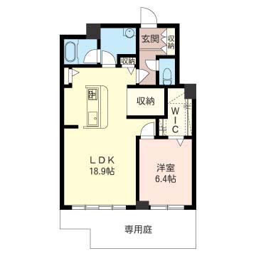 SHM グレイス II(1LDK/1階)の間取り写真