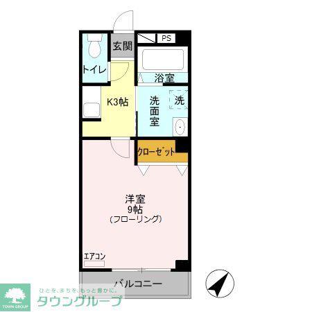 ロイヤルハイツFUJI(1K/2階)の間取り写真