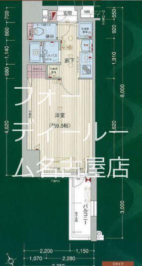 プレサンス東別院駅前コネクション(1K/8階)の間取り写真