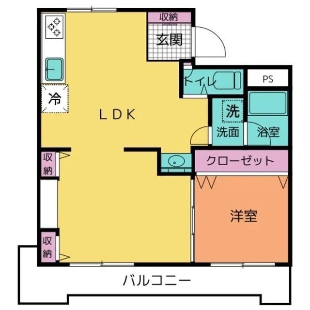 メゾンブレス(1LDK/3階)の間取り写真