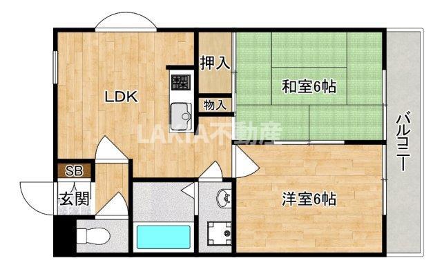 メゾンラフォーレ(2DK/2階)の間取り写真