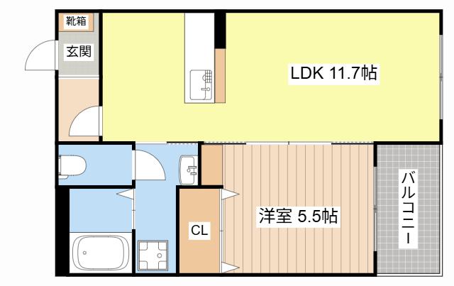 ハートフル・セイシーズ(1LDK/1階)の間取り写真