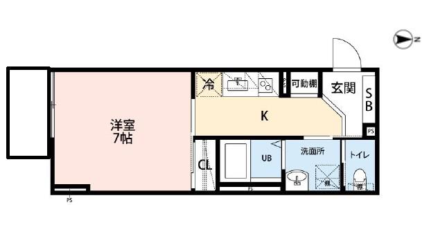 NAGI BASE-凪-(1K/1階)の間取り写真