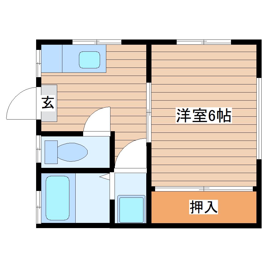 シャンテ佐孝(1K/2階)の間取り写真