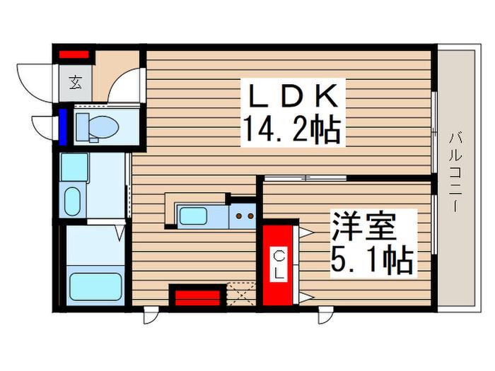 ウエスト SING(1LDK/3階)の間取り写真