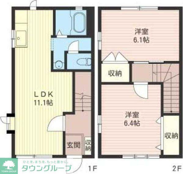 エスペランサB(2LDK/1階)の間取り写真