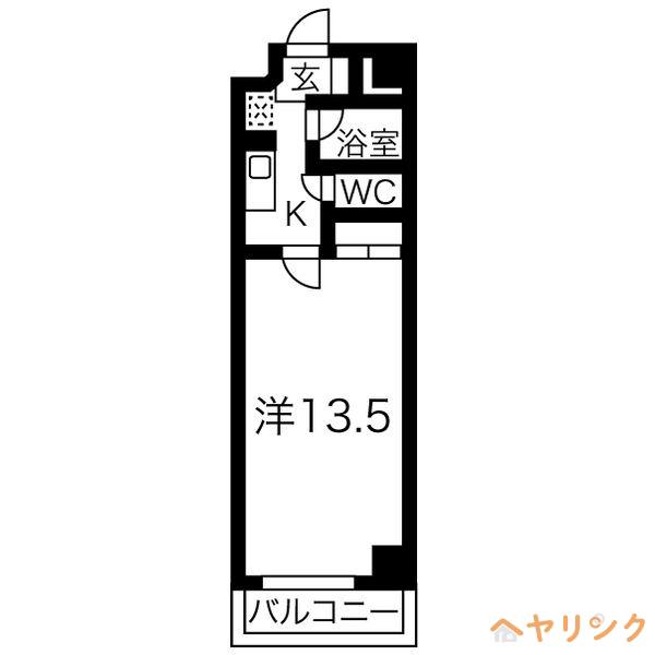 星ヶ丘GODIVA(1K/2階)の間取り写真
