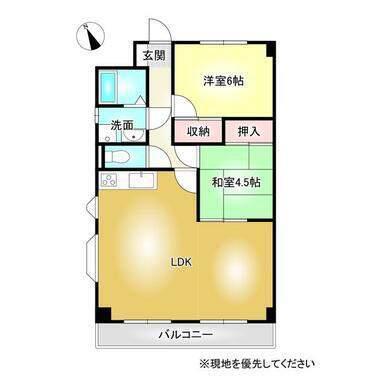アーバンコート久保田(2LDK/3階)の間取り写真