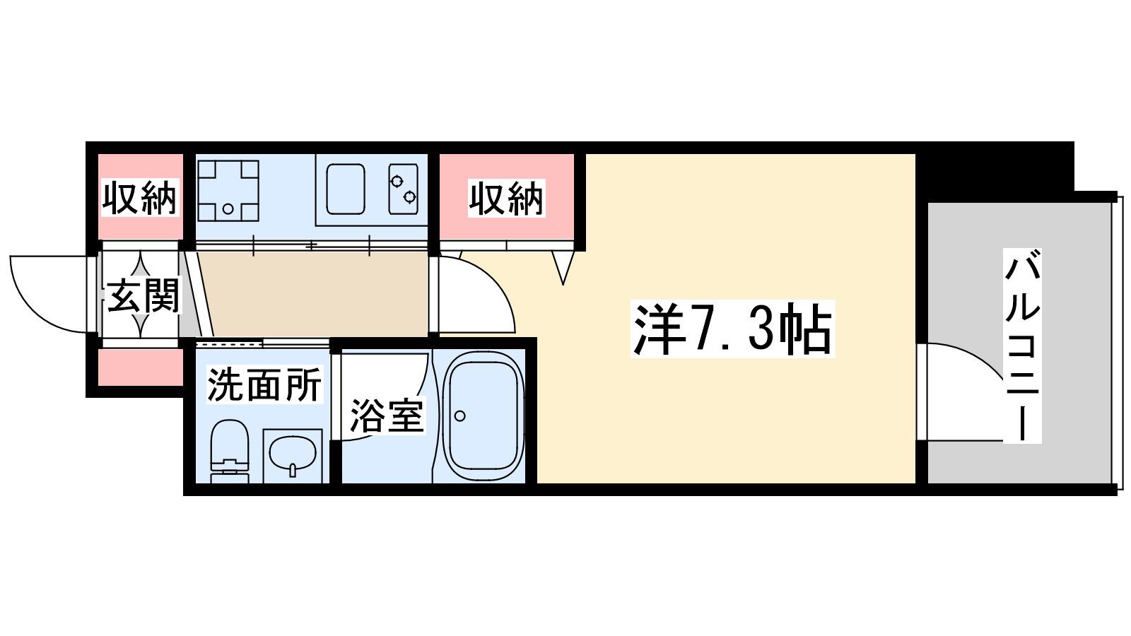 イノセント堂山(1K/6階)の間取り写真