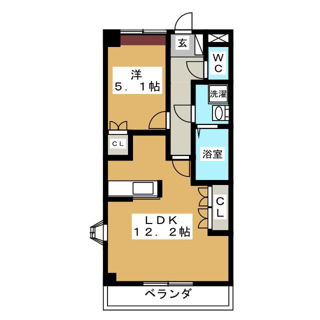 メルヴェーユ(1LDK/1階)の間取り写真