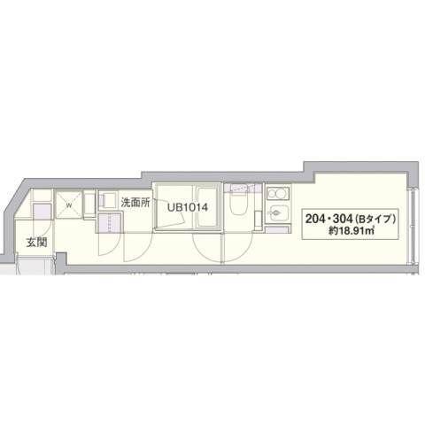 ミライズ世田谷豪徳寺(ワンルーム/2階)の間取り写真