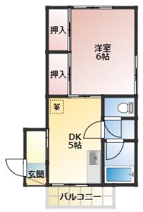 コーポ北安東(1DK/2階)の間取り写真