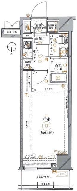 レアライズ錦糸町(1K/9階)の間取り写真