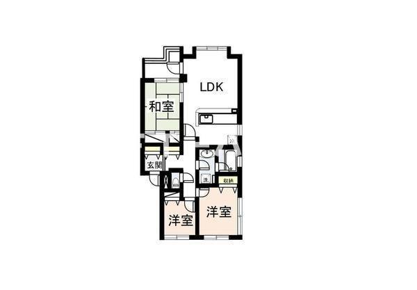 リズ市川平田(3LDK/2階)の間取り写真