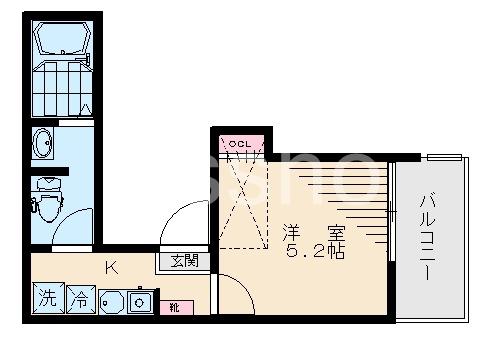 PADDOCK府中本町(1K/3階)の間取り写真