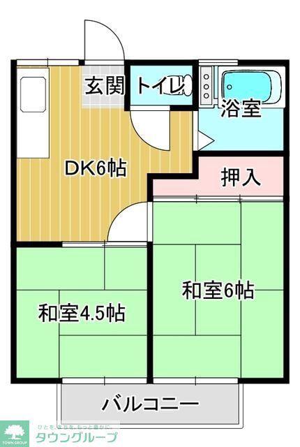 シティハイツ横川(2DK/1階)の間取り写真