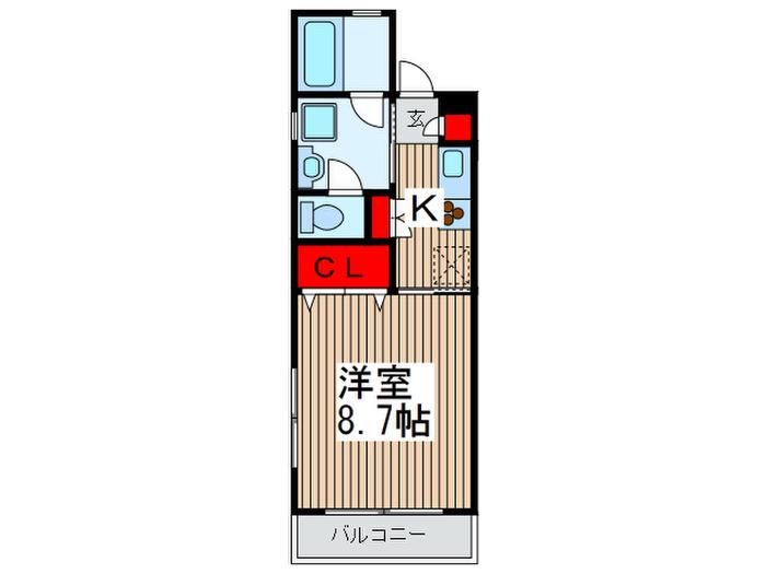 クレール三鈴(1K/2階)の間取り写真