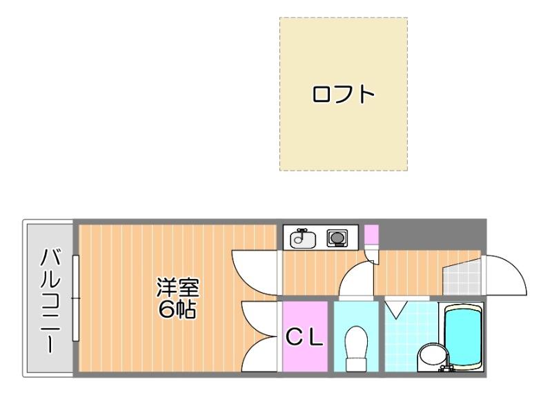フラワーパレス下中野(1K/2階)の間取り写真