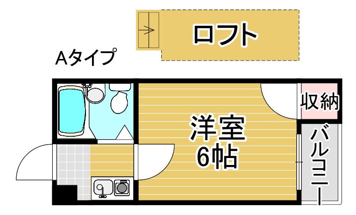 JPアパートメント住之江(1K/4階)の間取り写真