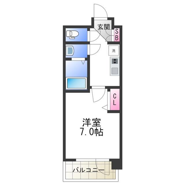 プレサンス天王寺ノースヴィアーレ(1K/5階)の間取り写真