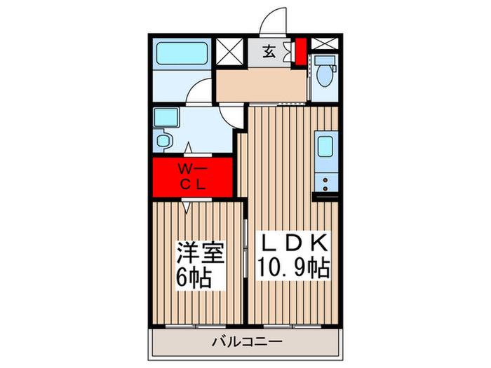 メディカルガーデン谷塚A(1LDK/2階)の間取り写真