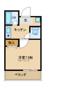 寺町ハウス(1K/3階)の間取り写真